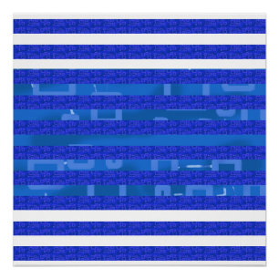 Pôster Linhas Geométricas Azul-Branco legal