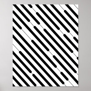Poster Linhas Hash Pretas Diagonais