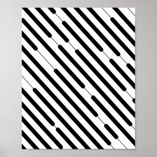 Poster Linhas Hash Pretas Diagonais