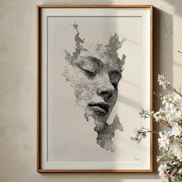 Poster Linhas Hiponéticas: Intrair O Retrato Monocromátic