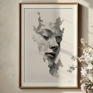 Poster Linhas Hiponéticas: Intrair O Retrato Monocromátic