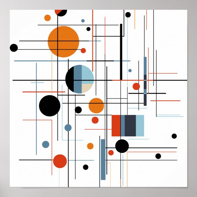Poster Linhas Modernas Minimalistas Geométricas Abstratas (Frente)