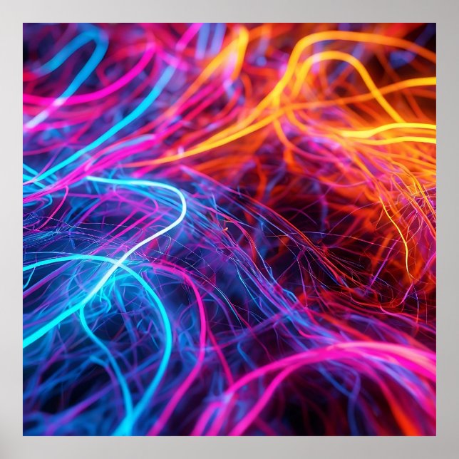 Poster Linhas Neon (Frente)