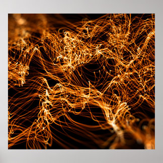 Poster Linhas onduladas, partículas redondas, teoria das