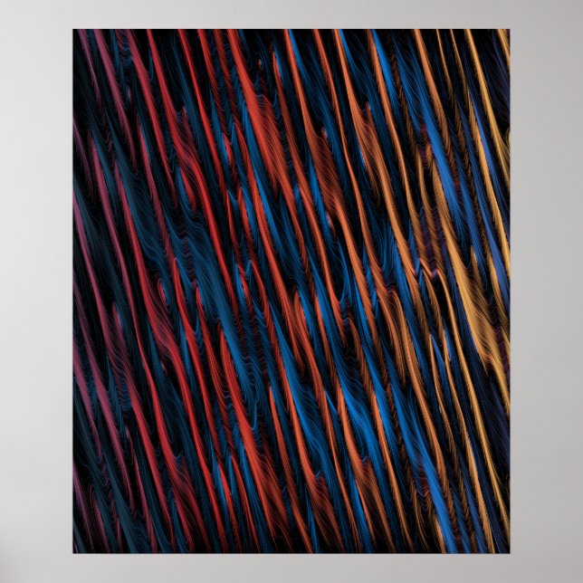 Poster Linhas Sedosas Abstratas (Frente)