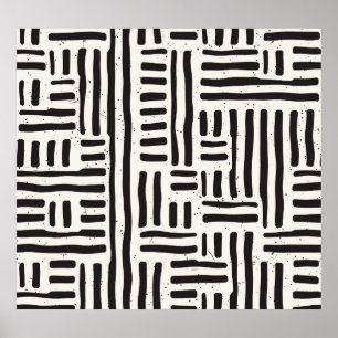 Poster Linhas traçadas à mão, textura sem soldadura.