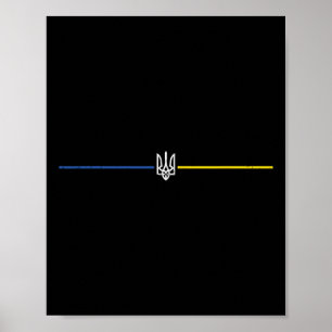 Poster Linhas Tridente da Ucrânia Brasão Heráldico Ucrani