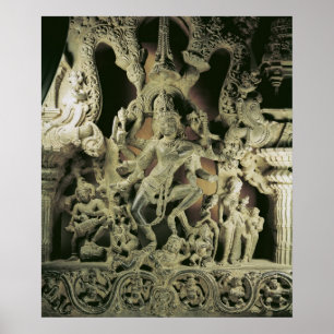 Pôster Lintel com Shiva Nataraja, dinastia Kakatiya