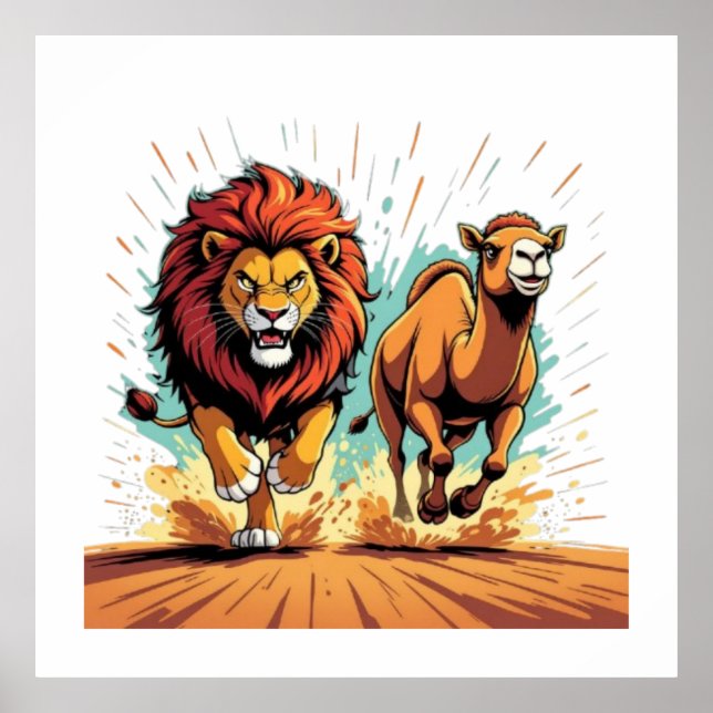 Poster Lion and Llama Dash (Frente)