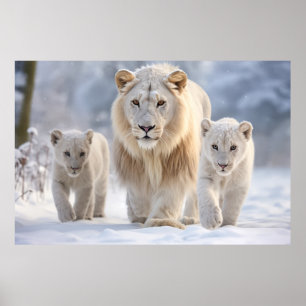 Poster Lion Animal Family Despertando Natureza