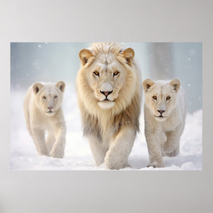 Poster Lion Animal Family Despertando Natureza