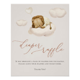 Pôster Lion Baby Cloud Balloon Fralda Raffle