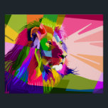 Pôster Lion Colorful Pop Prismatic Art Design-62501<br><div class="desc">Lion Colorful Pop Prismatic Art Design-62501</div>