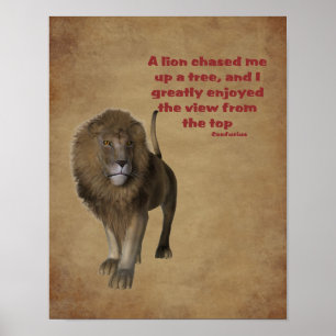 Pôster Lion Confucius Cote Inspiracional
