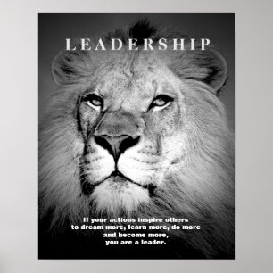 Poster Lion de liderança motivacional
