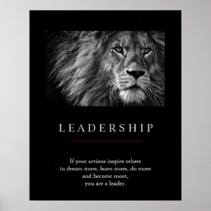 Poster Lion de Liderança Motivacional Exclusiva de Tend
