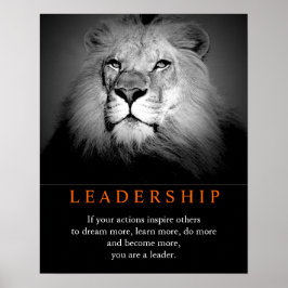 Poster Lion de Liderança Motivacional Trendy