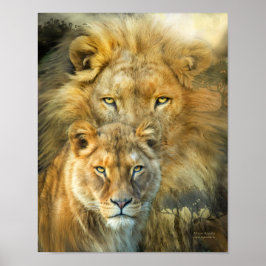 Pôster Lion E Lioness-African Royalty Art Poster/Prinr