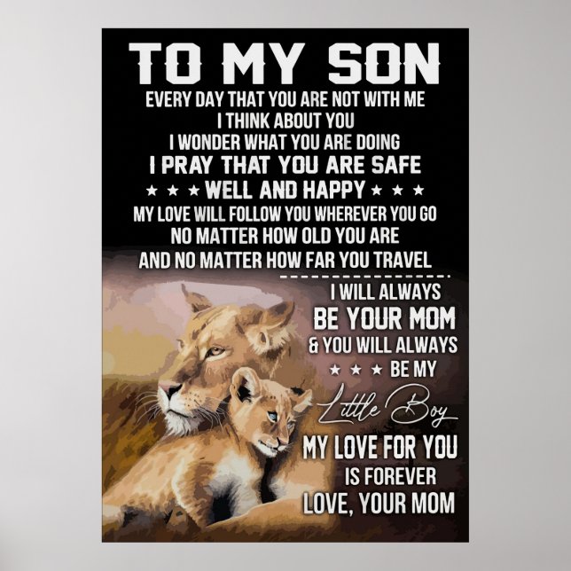 Poster Lion Lover Para Meu Filho Lion (Frente)