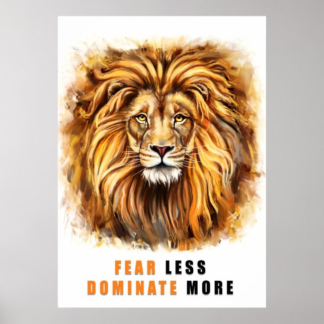 Poster Lion Medo Menos Domine Mais (Frente)