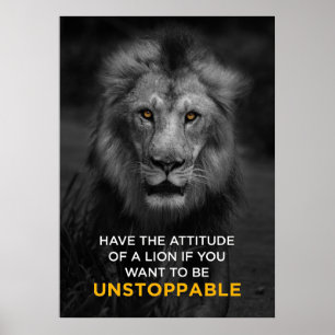 Poster Lion Motivational Unstoppaple