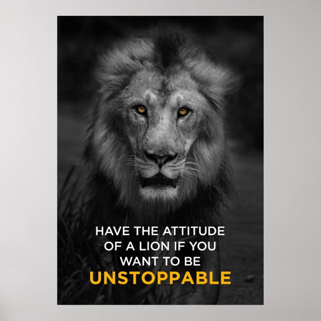Poster Lion Motivational Unstoppaple (Frente)