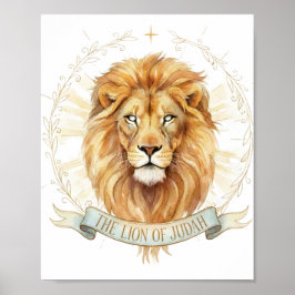 Poster Lion of Judah Christian Wall Art - 8x10 Bold Faith