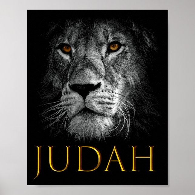 Poster Lion Of Judah Jesus Christian Faith Over Fear Prem (Frente)