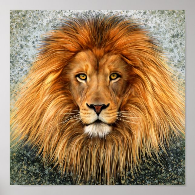 Poster Lion Photograph Paint Art image (Frente)