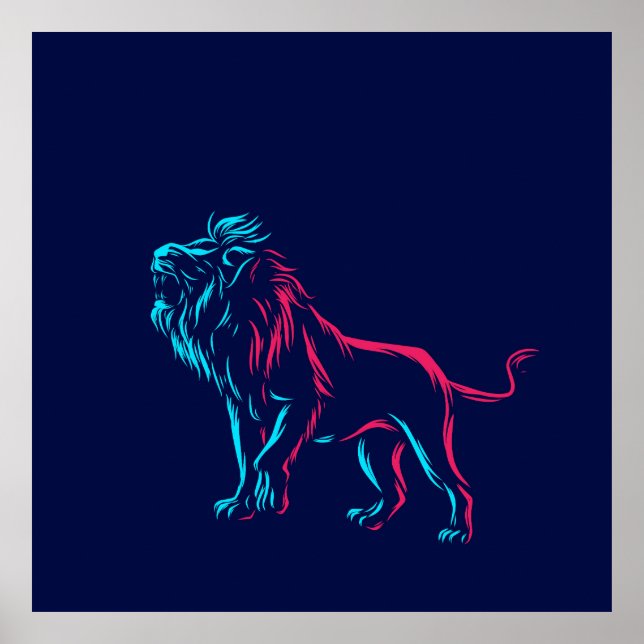 Poster Lion pop art (Frente)