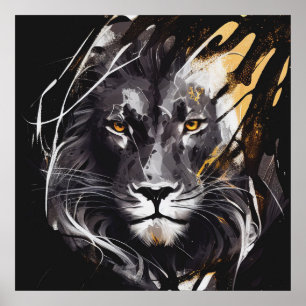 Poster Lion Portrait Animal Painting Willife Adventure