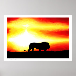 Poster Lion Silhouette