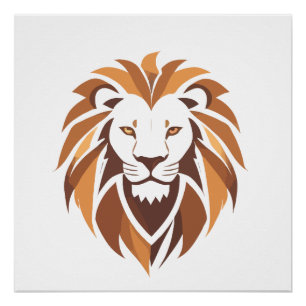 Pôster Lion Vetor Art Animal Modern Urban City Graphic