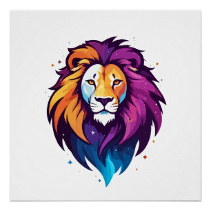 Pôster Lion Vetor Art Animal Modern Urban City Graphic