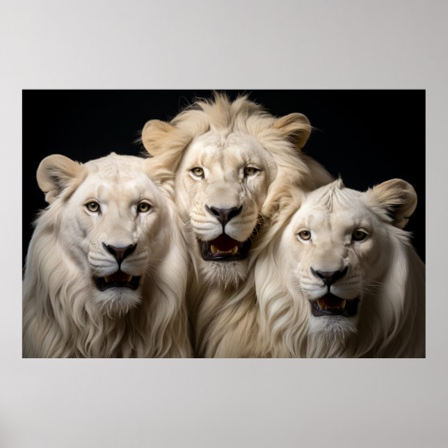 Poster Lion Wild Animal Retrait Força (Frente)