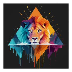 Pôster Lion Willife Animal Nature Outdoor Watercolor