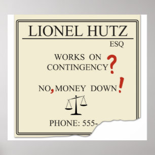 Poster Lionel Hutz - Sem dinheiro
