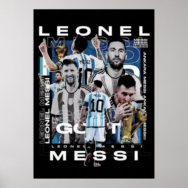 Poster lionel messi, fã messi, messi art, messi jersey, (Frente)