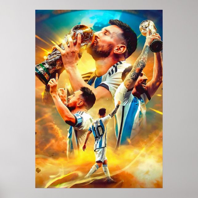 Poster lionel messi, fã messi, messi art, messi jersey, (Frente)