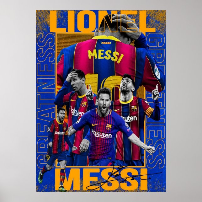 Poster lionel messi, fã messi, messi art, messi jersey, (Frente)