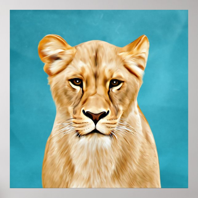 Poster Lioness Retrait Painting Wild Life Dons (Frente)