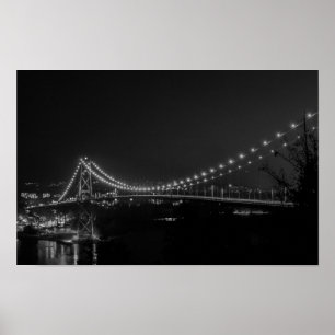 Poster Lions Gate Bridge Mono