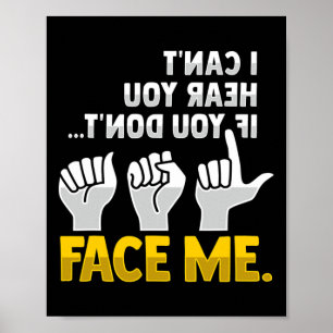 Poster Lip Lendo ASL Gesto de Mão surdo Ausente Audição P