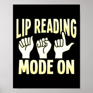 Poster Lip Lendo ASL Gesto de Mão surdo Ausente Audição P