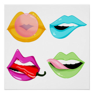 Pôster Lips façon Pop'art