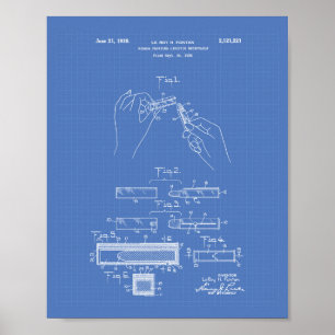Pôster Lipstick 1938 Patent Art Blueprint