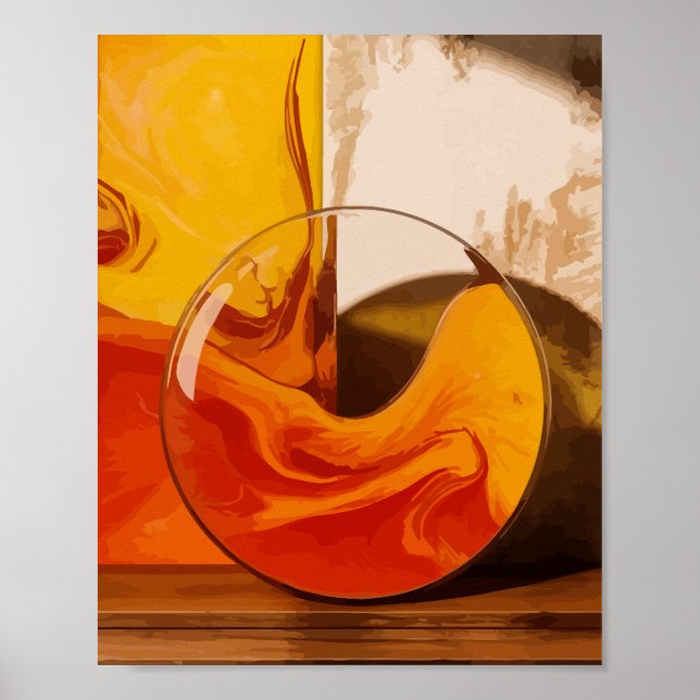 Poster Liquid Harmony in Warm Tones (Frente)