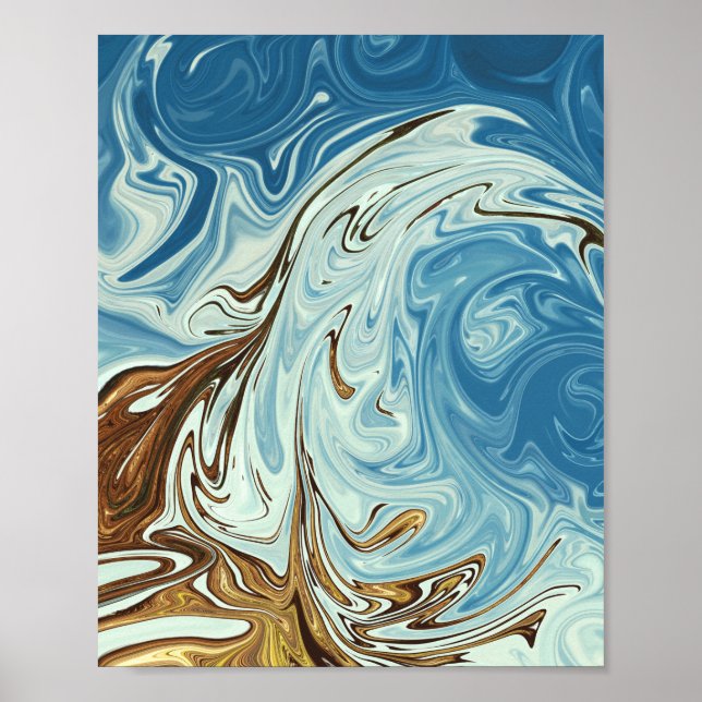 Poster Liquid pour abstract pattern (Frente)