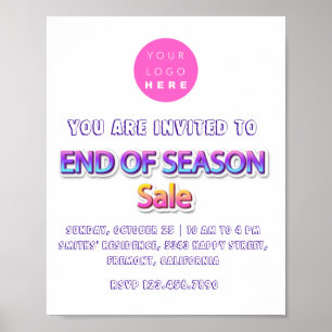 Poster Liquidação de Fim de Temporada Rosa Logo  Venda no