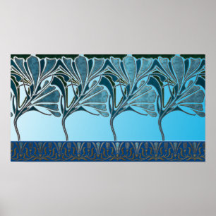 POSTER LÍRIO, ARTE NOUVEAU FLORAL: MAR GRECIAN